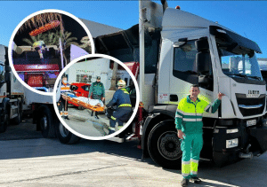 Se mete en un contenedor de una localidad de Granada y casi acaba triturado en el camión: «Vi su mano y paré la prensa»