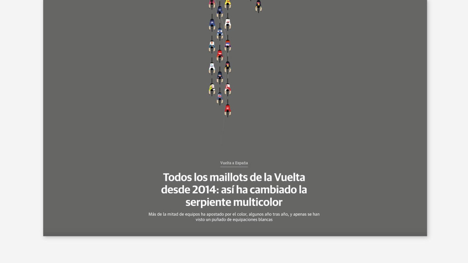 La historia visual sobre los maillots en la Vuelta a España publicada en este diario gana un premio WAN-IFRA