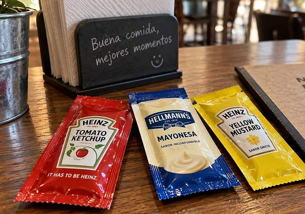 La nueva norma europea: adiós a los sobres de ketchup, mayonesa y mostaza en los bares y restaurantes de España